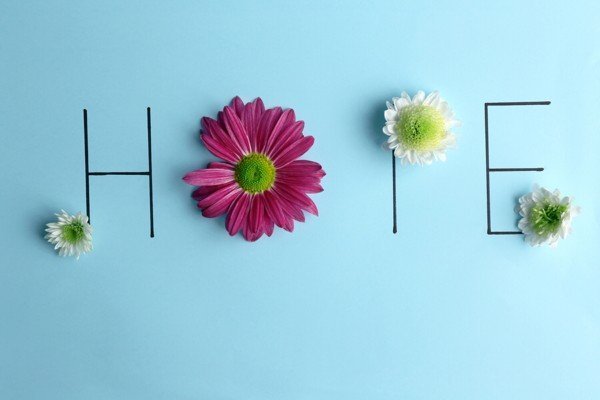 Hope spelled out with flowers